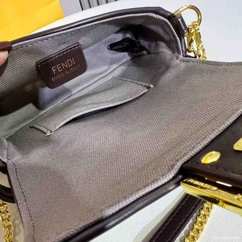 Cheap FF Motif In Fendi Baguette Grey Canvas Multi Mini Bag 0816